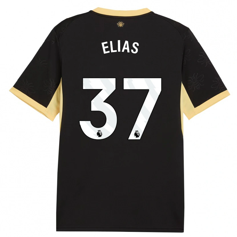 Danxen Kinderen Allan Andrade Elias #37 Zwart Geel Uitshirt Uittenue 2026/27 T-Shirt