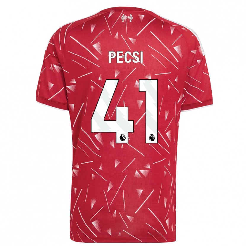 Danxen Kinderen Ármin Pécsi #41 Wit Rood Thuisshirt Thuistenue 2026/27 T-Shirt