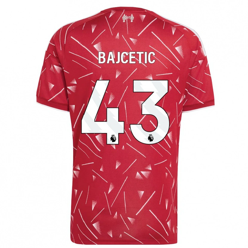 Danxen Kinderen Stefan Bajcetic #43 Wit Rood Thuisshirt Thuistenue 2026/27 T-Shirt