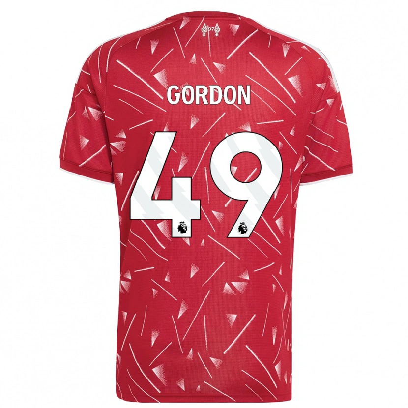 Danxen Kinderen Kaide Gordon #49 Wit Rood Thuisshirt Thuistenue 2026/27 T-Shirt