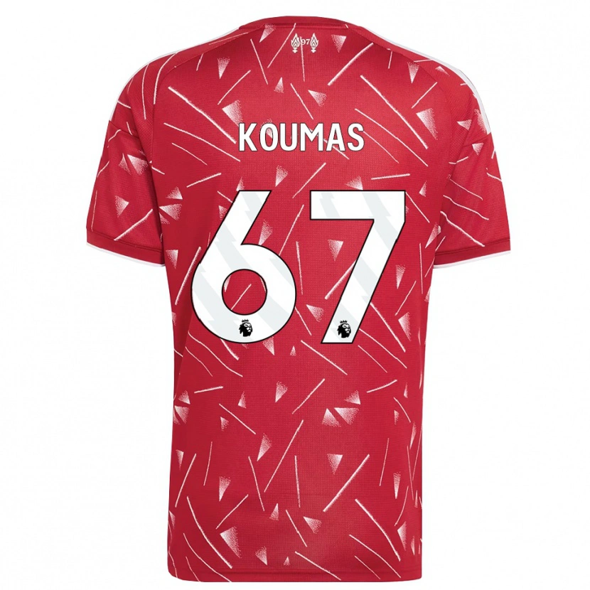 Danxen Kinderen Lewis Koumas #67 Wit Rood Thuisshirt Thuistenue 2026/27 T-Shirt