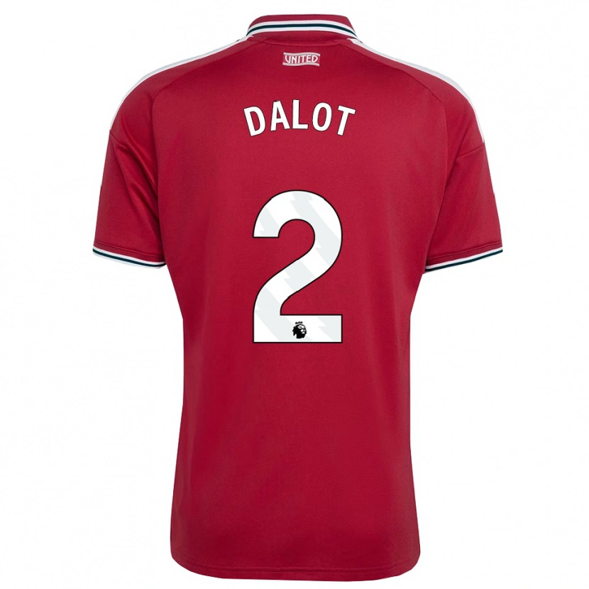 Danxen Kinderen Diogo Dalot #2 Rood Geel Wit Thuisshirt Thuistenue 2026/27 T-Shirt