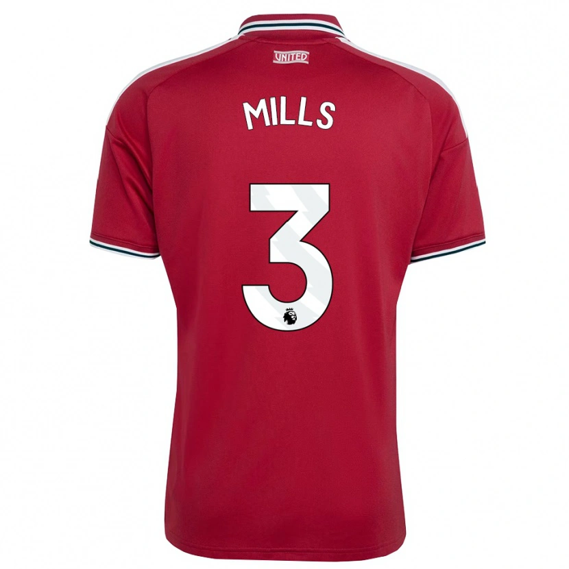 Danxen Kinderen Albert Mills #3 Rood Geel Wit Thuisshirt Thuistenue 2026/27 T-Shirt