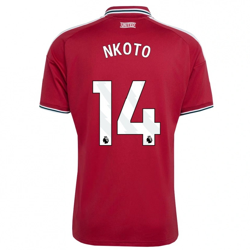 Danxen Kinderen Bassirou Nkoto #14 Rood Geel Wit Thuisshirt Thuistenue 2026/27 T-Shirt
