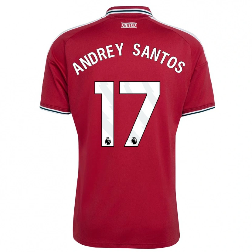 Danxen Kinderen Andrey Santos #17 Rood Geel Wit Thuisshirt Thuistenue 2026/27 T-Shirt
