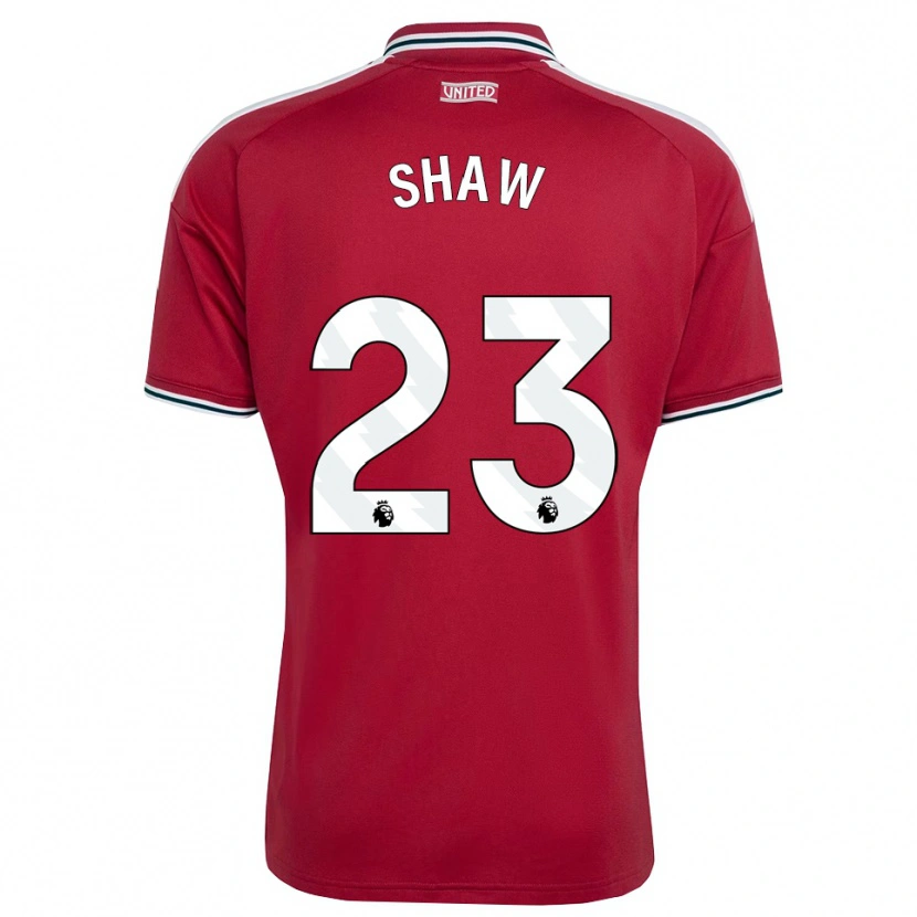 Danxen Kinderen Luke Shaw #23 Rood Geel Wit Thuisshirt Thuistenue 2026/27 T-Shirt