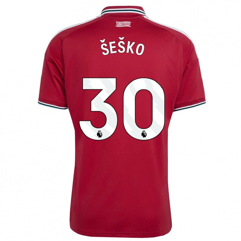 Danxen Kinderen Benjamin Sesko #30 Rood Geel Wit Thuisshirt Thuistenue 2026/27 T-Shirt