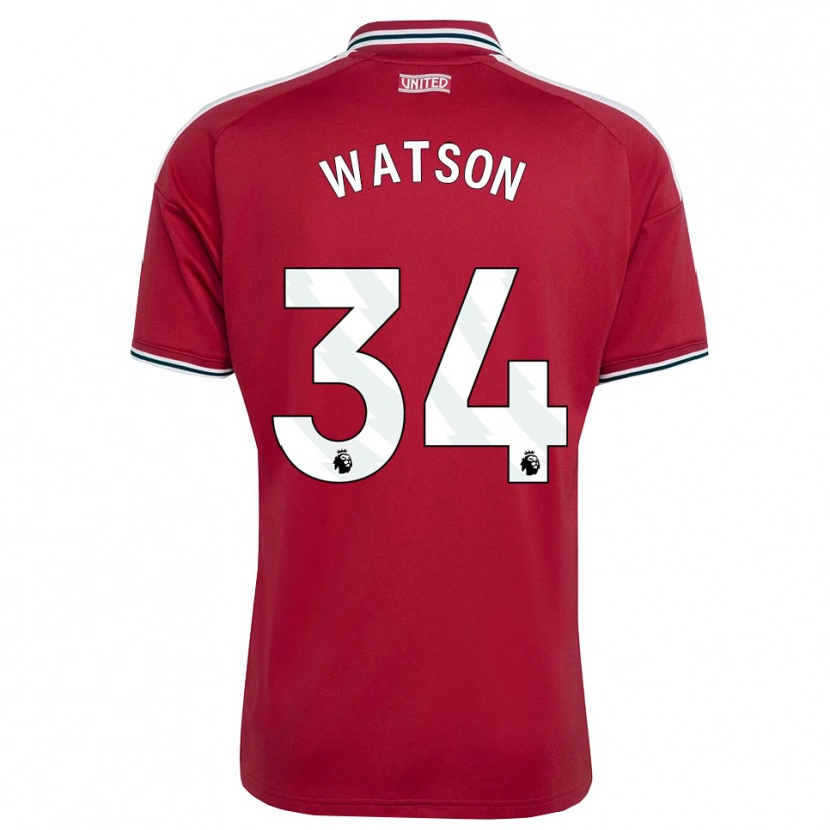Danxen Kinderen Emma Watson #34 Rood Geel Wit Thuisshirt Thuistenue 2026/27 T-Shirt