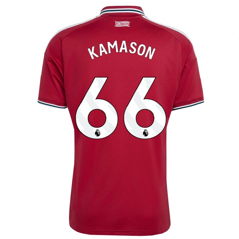 Danxen Kinderen Jaydan Kamason #66 Rood Geel Wit Thuisshirt Thuistenue 2026/27 T-Shirt