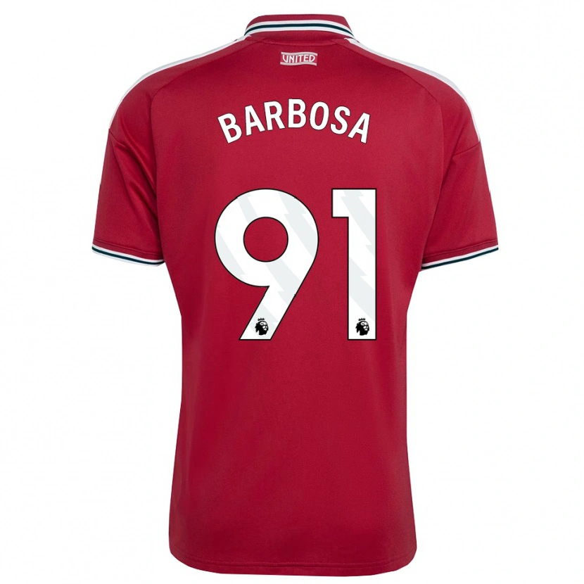 Danxen Kinderen Neithan Barbosa #91 Rood Geel Wit Thuisshirt Thuistenue 2026/27 T-Shirt