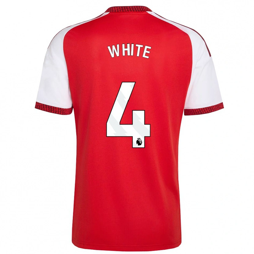 Danxen Kinderen Ben White #4 Rood Wit Zwart Thuisshirt Thuistenue 2026/27 T-Shirt