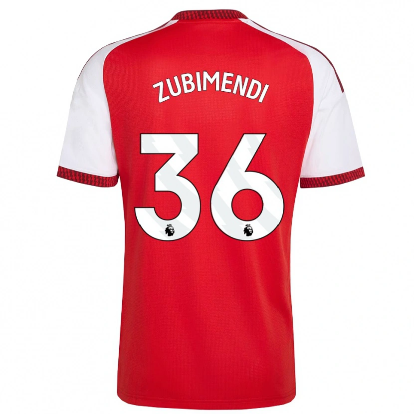 Danxen Kinderen Martín Zubimendi #36 Rood Wit Zwart Thuisshirt Thuistenue 2026/27 T-Shirt