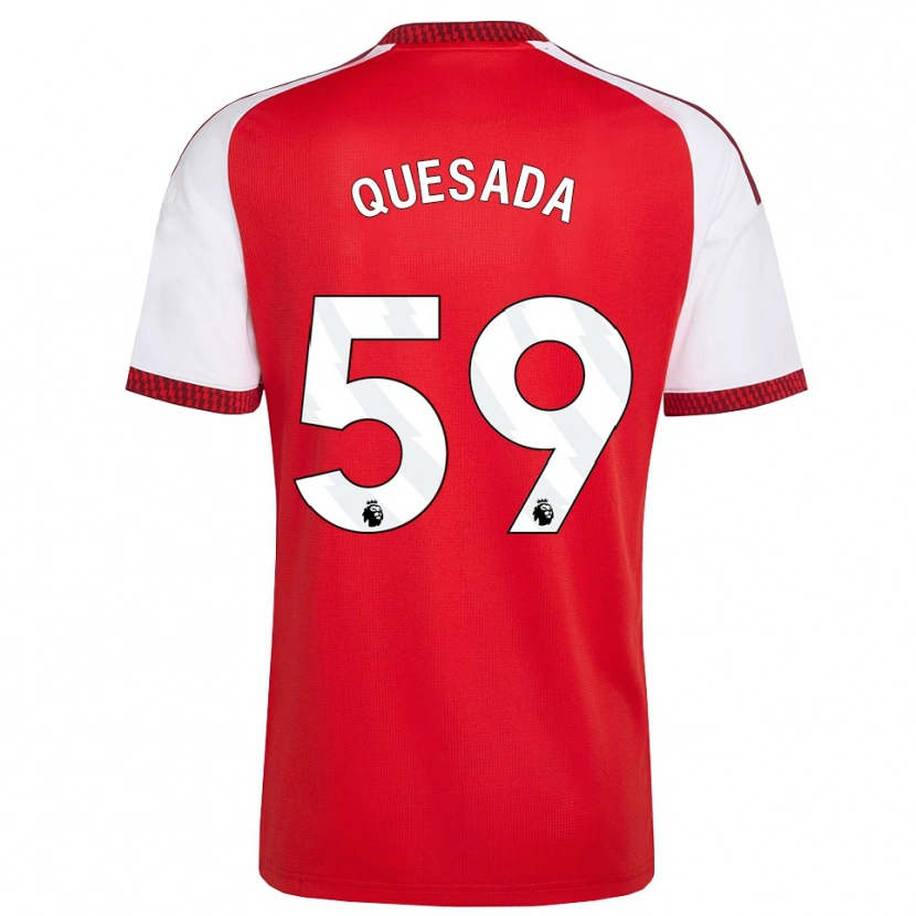 Danxen Kinderen Elián Quesada #59 Rood Wit Zwart Thuisshirt Thuistenue 2026/27 T-Shirt