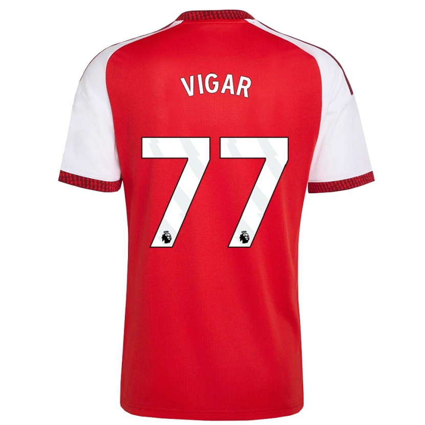 Danxen Kinderen Billy Vigar #77 Rood Wit Zwart Thuisshirt Thuistenue 2026/27 T-Shirt