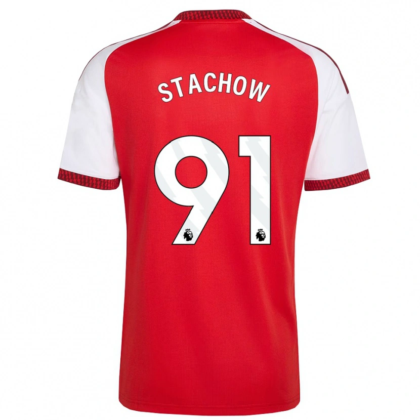 Danxen Kinderen Patrick Stachow #91 Rood Wit Zwart Thuisshirt Thuistenue 2026/27 T-Shirt