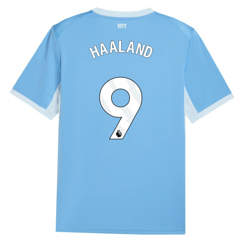 Danxen Kinderen Erling Haaland #9 Licht Hemelsblauw Wit Thuisshirt Thuistenue 2026/27 T-Shirt