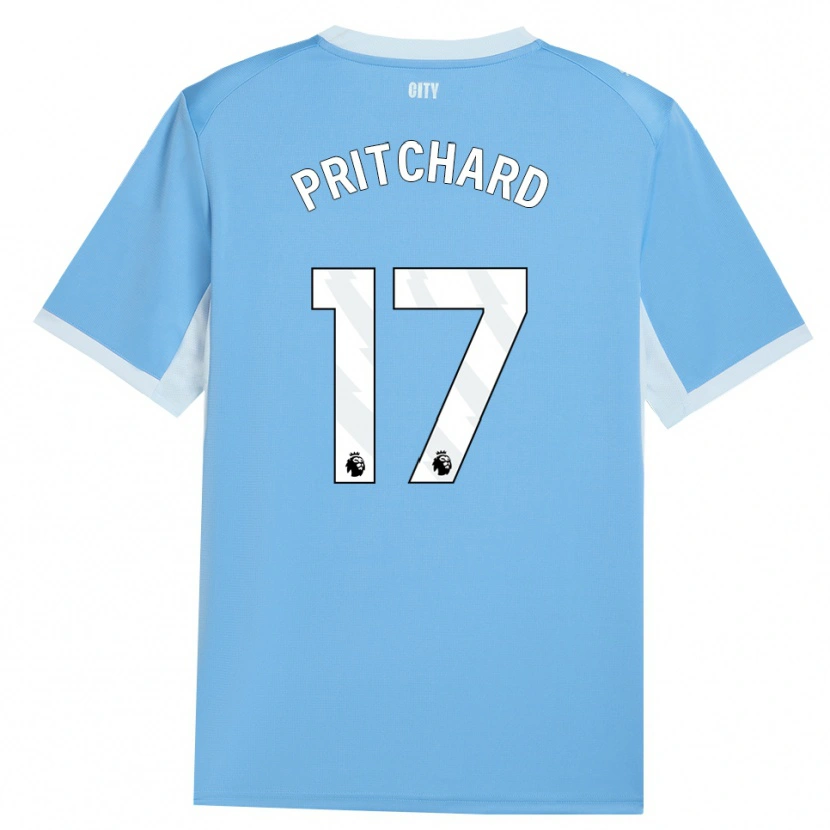 Danxen Kinderen Poppy Pritchard #17 Licht Hemelsblauw Wit Thuisshirt Thuistenue 2026/27 T-Shirt
