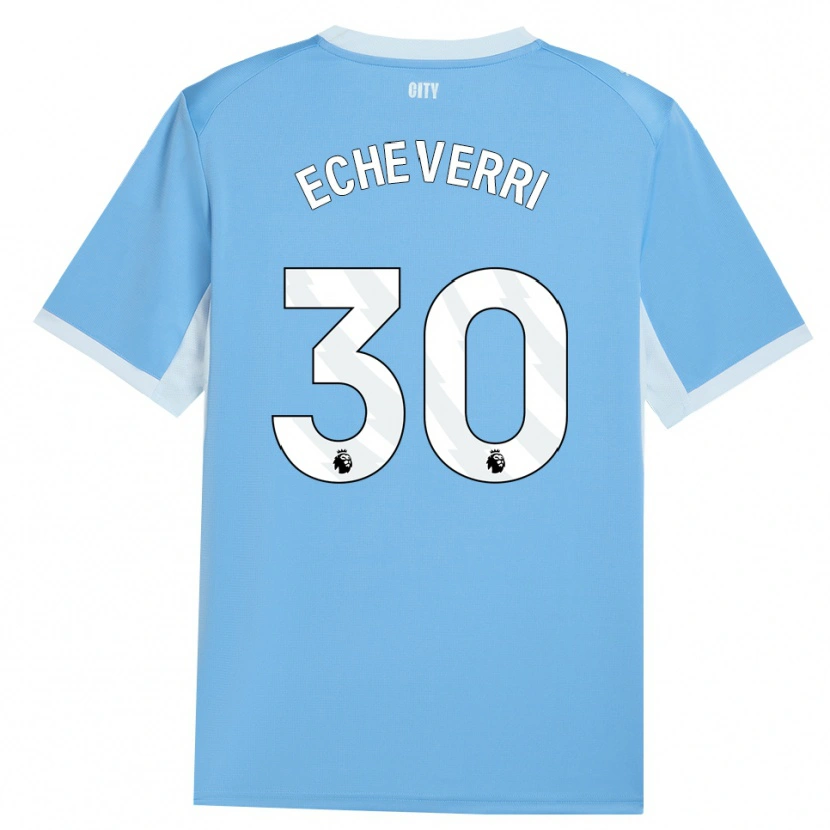 Danxen Kinderen Claudio Echeverri #30 Licht Hemelsblauw Wit Thuisshirt Thuistenue 2026/27 T-Shirt