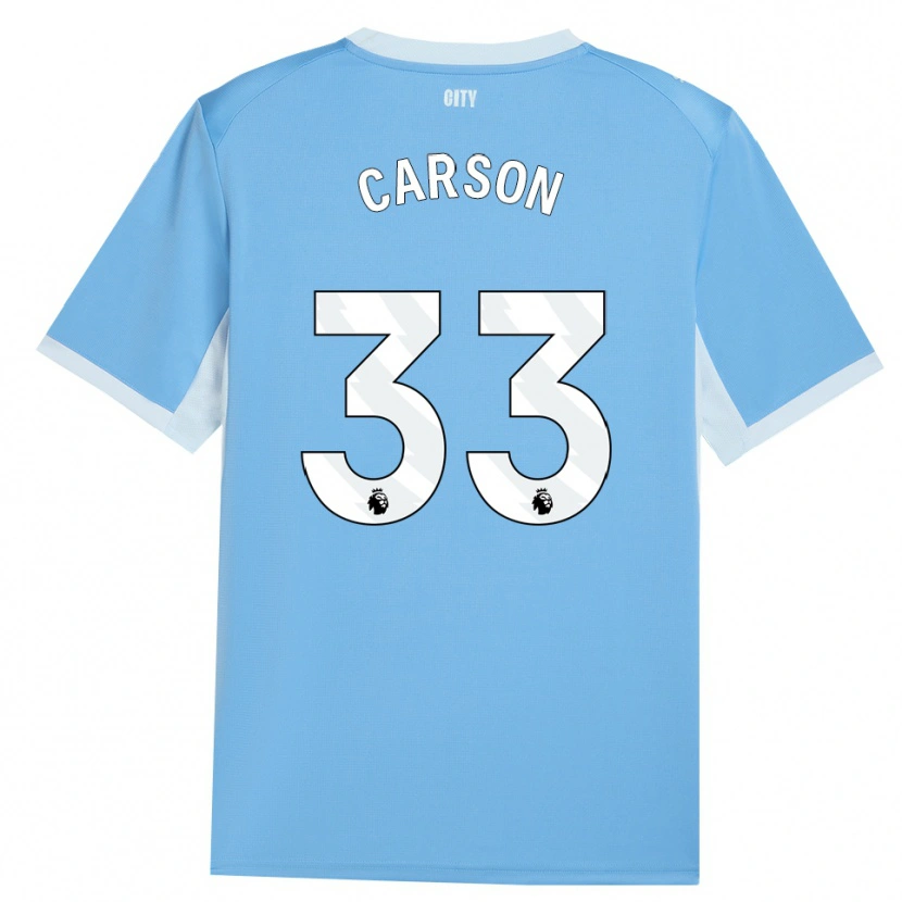 Danxen Kinderen Scott Carson #33 Licht Hemelsblauw Wit Thuisshirt Thuistenue 2026/27 T-Shirt