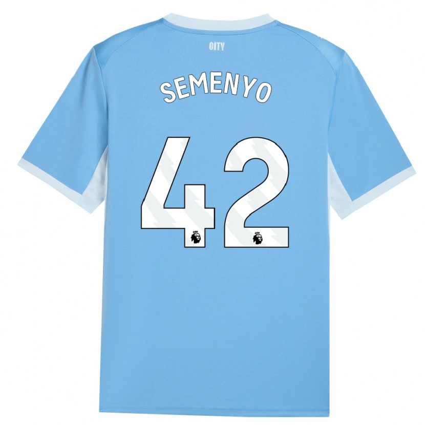 Danxen Kinderen Antoine Semenyo #42 Licht Hemelsblauw Wit Thuisshirt Thuistenue 2026/27 T-Shirt