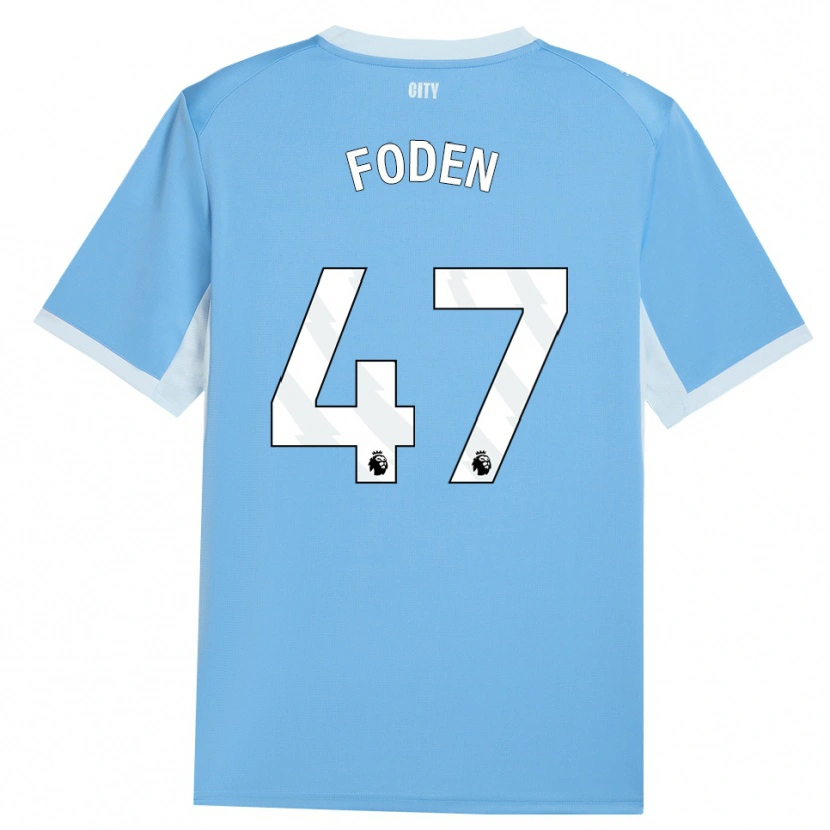 Danxen Kinderen Phil Foden #47 Licht Hemelsblauw Wit Thuisshirt Thuistenue 2026/27 T-Shirt