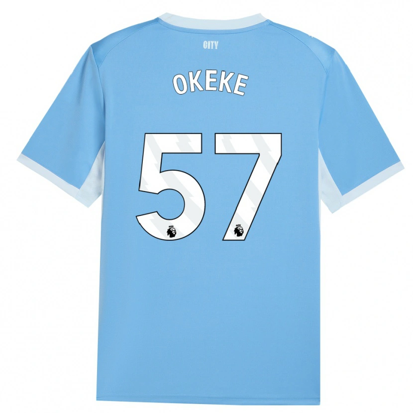 Danxen Kinderen Michael Okeke #57 Licht Hemelsblauw Wit Thuisshirt Thuistenue 2026/27 T-Shirt