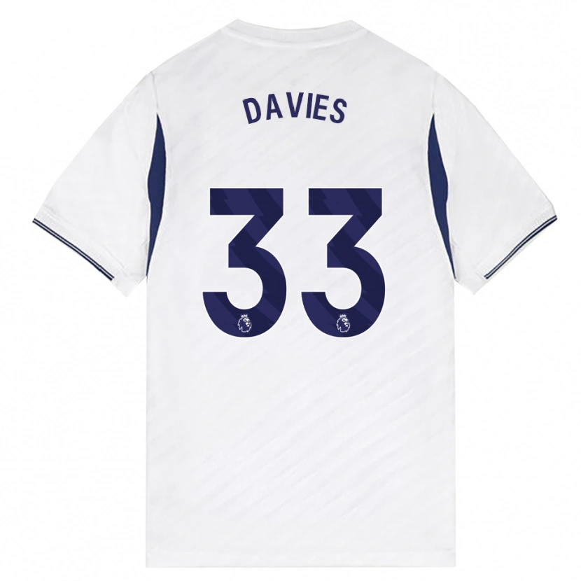 Danxen Kinderen Ben Davies #33 Wit Rood Paars Thuisshirt Thuistenue 2026/27 T-Shirt