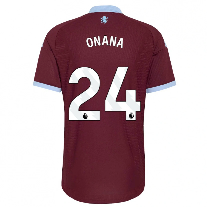 Danxen Kinderen Amadou Onana #24 Korenbloemblauw Bordeaux Thuisshirt Thuistenue 2026/27 T-Shirt