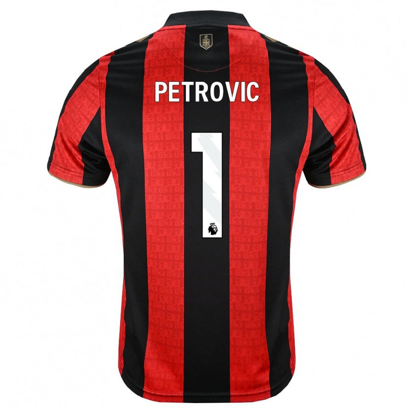 Danxen Kinderen Djordje Petrovic #1 Goudgeel Rood Zwart Thuisshirt Thuistenue 2026/27 T-Shirt