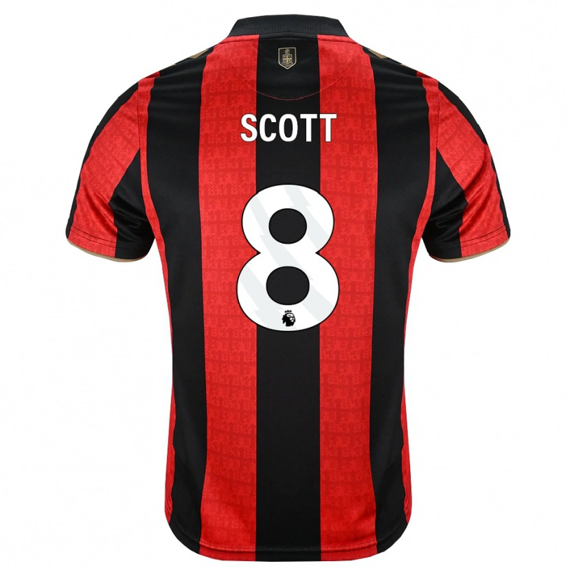 Danxen Kinderen Alex Scott #8 Goudgeel Rood Zwart Thuisshirt Thuistenue 2026/27 T-Shirt