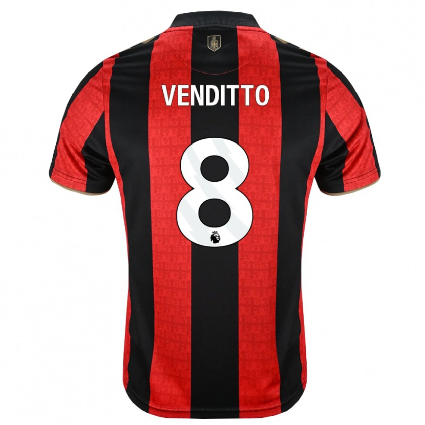 Danxen Kinderen Olivia Venditto #8 Goudgeel Rood Zwart Thuisshirt Thuistenue 2026/27 T-Shirt