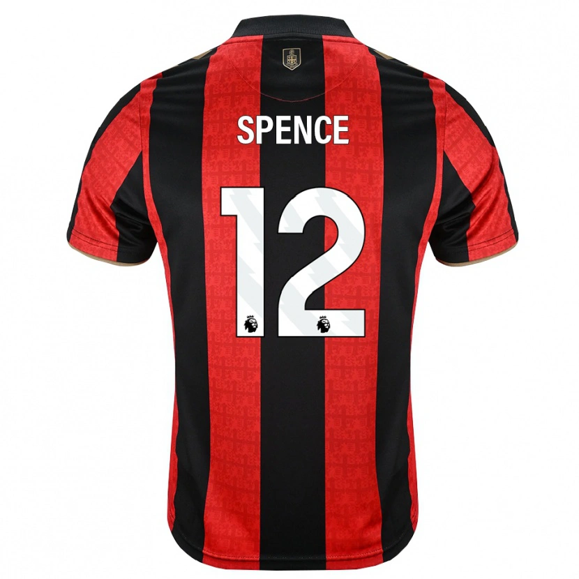 Danxen Kinderen Joe Spence #12 Goudgeel Rood Zwart Thuisshirt Thuistenue 2026/27 T-Shirt