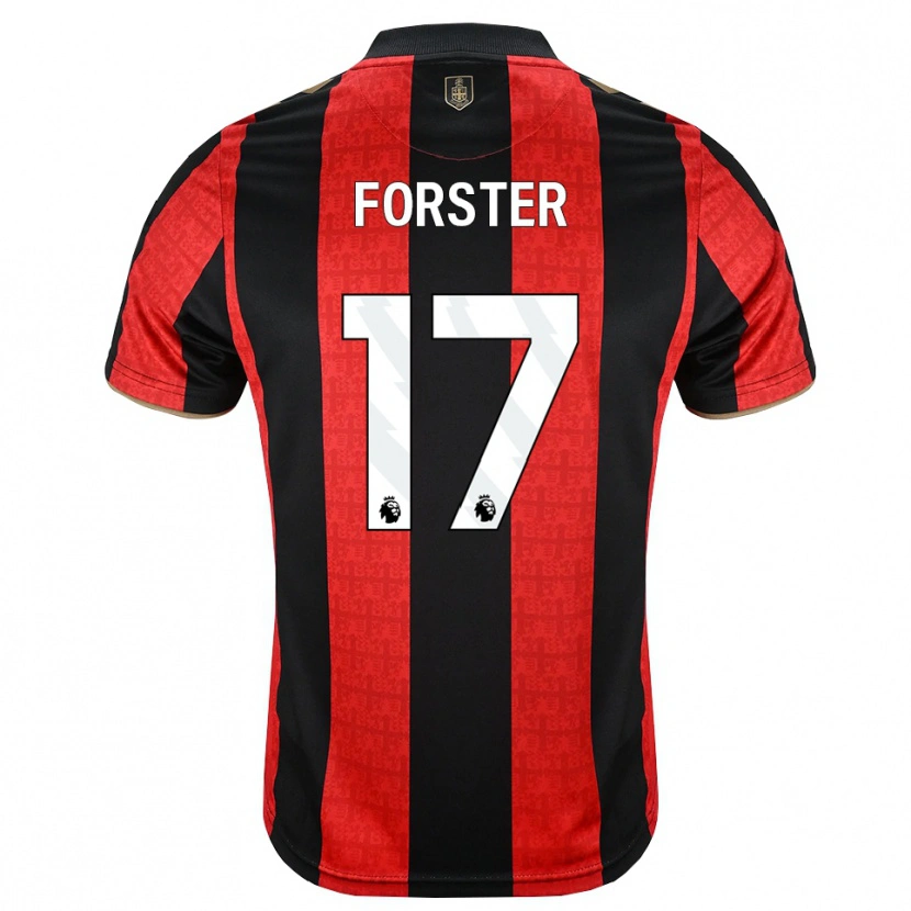 Danxen Kinderen Fraser Forster #17 Goudgeel Rood Zwart Thuisshirt Thuistenue 2026/27 T-Shirt