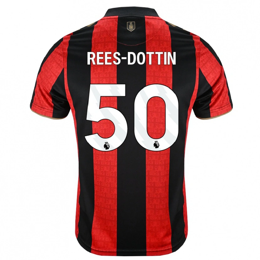 Danxen Kinderen Remy Rees-Dottin #50 Goudgeel Rood Zwart Thuisshirt Thuistenue 2026/27 T-Shirt
