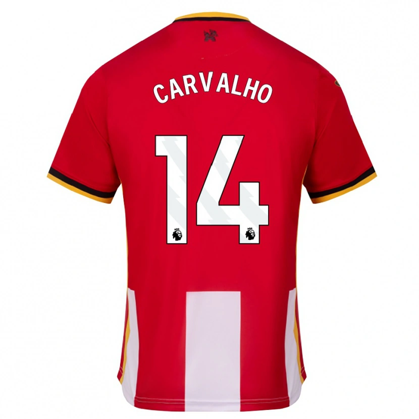 Danxen Kinderen Fábio Carvalho #14 Geel Zwart Rood Thuisshirt Thuistenue 2026/27 T-Shirt