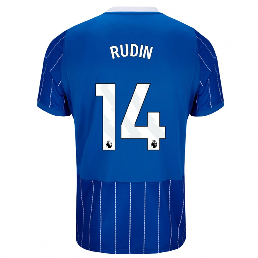 Danxen Kinderen Daniel Rudin #14 Mediumblauw Wit Thuisshirt Thuistenue 2026/27 T-Shirt