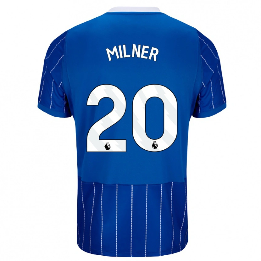 Danxen Kinderen James Milner #20 Mediumblauw Wit Thuisshirt Thuistenue 2026/27 T-Shirt