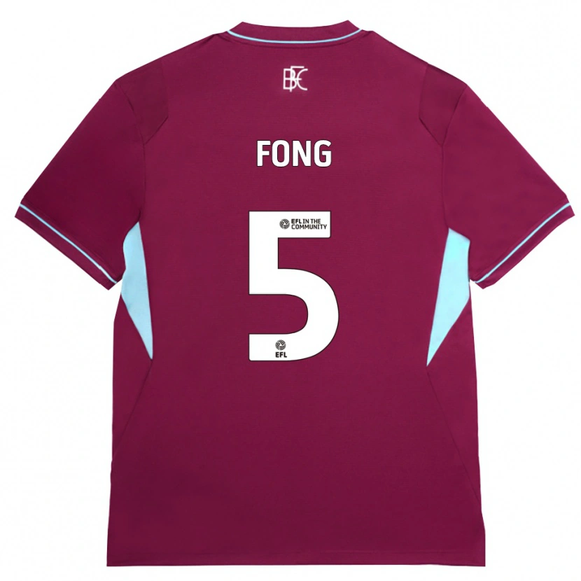 Danxen Kinderen Luca Fong #5 Bordeaux Groen Thuisshirt Thuistenue 2026/27 T-Shirt