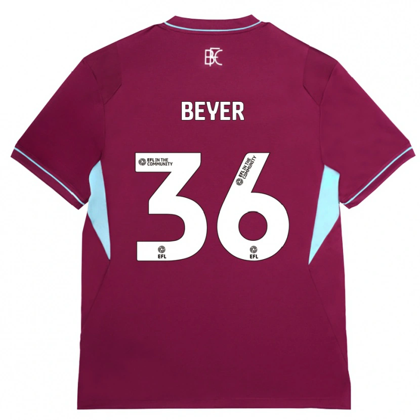 Danxen Kinderen Jordan Beyer #36 Bordeaux Groen Thuisshirt Thuistenue 2026/27 T-Shirt