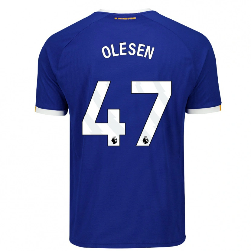 Danxen Kinderen Karoline Olesen #47 Blauw Wit Geel Thuisshirt Thuistenue 2026/27 T-Shirt
