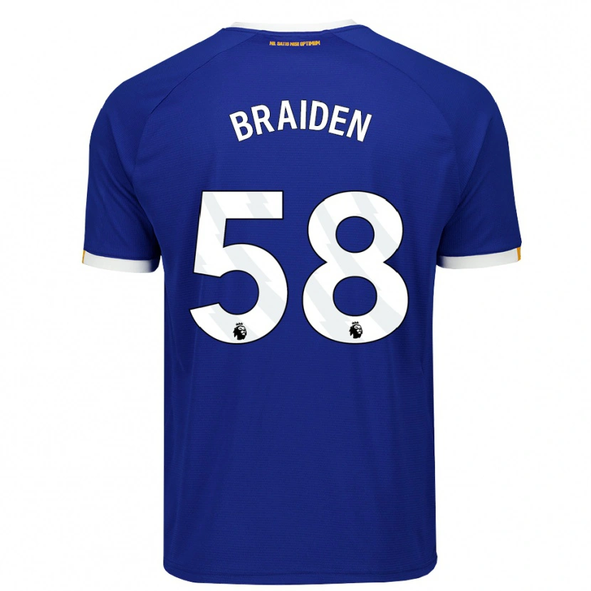 Danxen Kinderen Braiden Graham #58 Blauw Wit Geel Thuisshirt Thuistenue 2026/27 T-Shirt