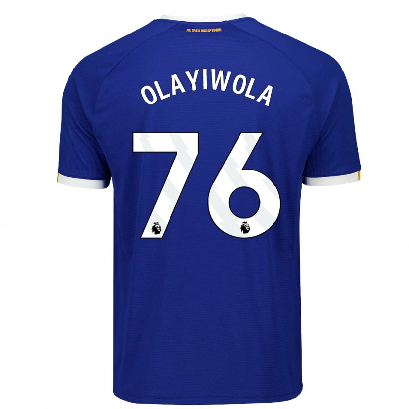 Danxen Kinderen Malik Olayiwola #76 Blauw Wit Geel Thuisshirt Thuistenue 2026/27 T-Shirt