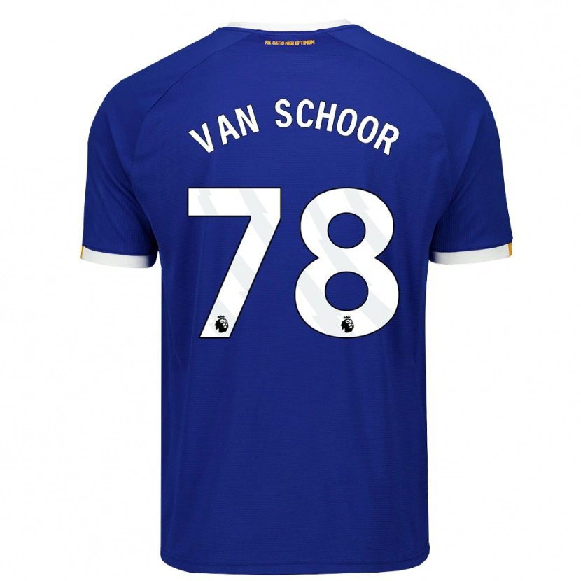 Danxen Kinderen Joshua Van Schoor #78 Blauw Wit Geel Thuisshirt Thuistenue 2026/27 T-Shirt