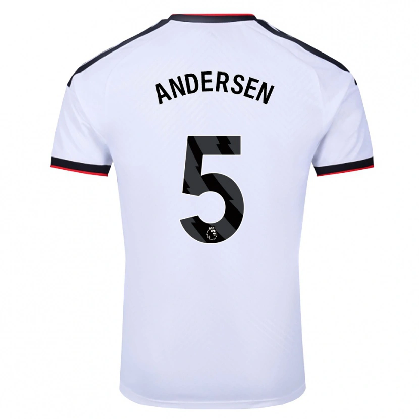 Danxen Kinderen Joachim Andersen #5 Wit Zwart Rood Thuisshirt Thuistenue 2026/27 T-Shirt