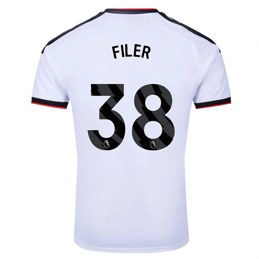 Danxen Kinderen Maddie Filer #38 Wit Zwart Rood Thuisshirt Thuistenue 2026/27 T-Shirt