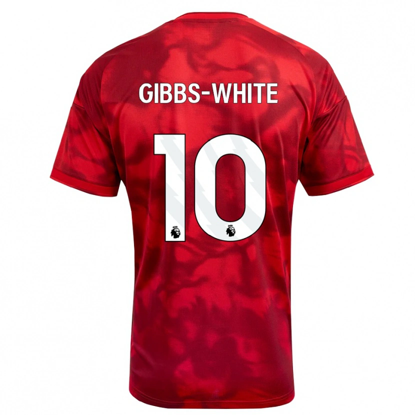 Danxen Kinderen Morgan Gibbs-White #10 Krimson Wit Thuisshirt Thuistenue 2026/27 T-Shirt