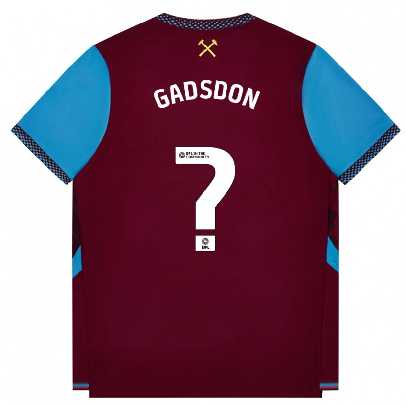Danxen Kinderen Charles Gadsdon #0 Bordeaux Korenbloemblauw Thuisshirt Thuistenue 2026/27 T-Shirt