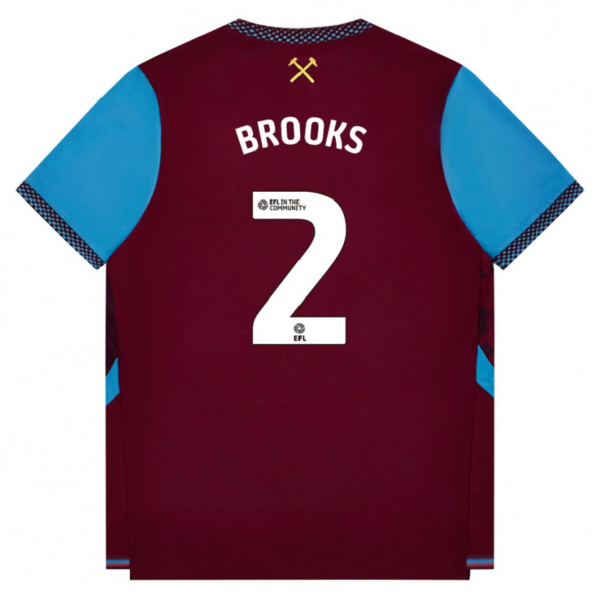 Danxen Kinderen Connor Brooks #2 Bordeaux Korenbloemblauw Thuisshirt Thuistenue 2026/27 T-Shirt