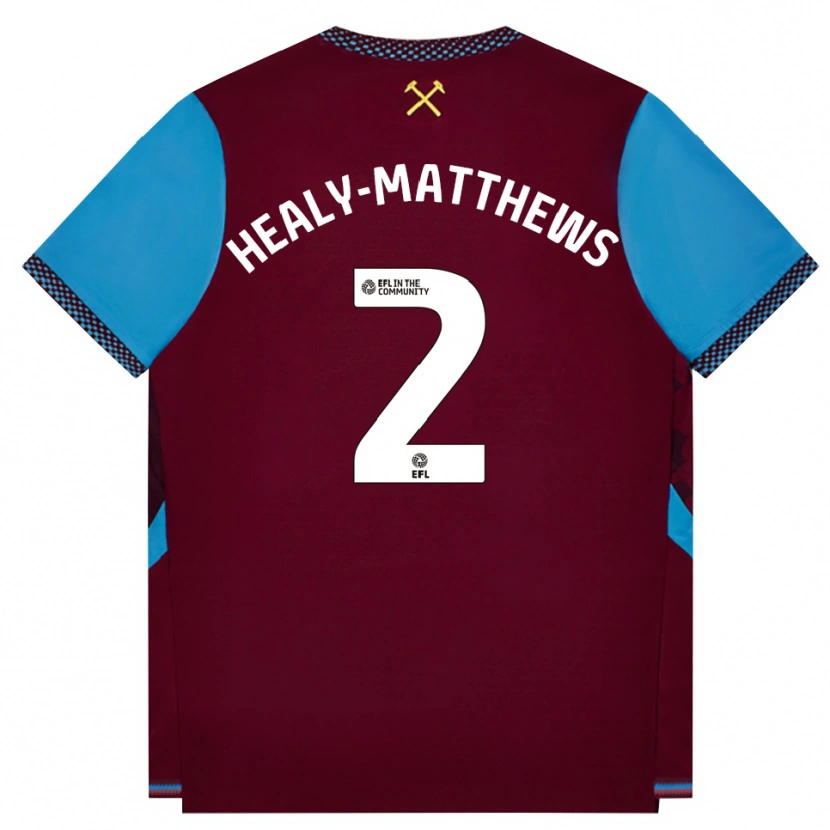 Danxen Kinderen Kyle Healy-Matthews #2 Bordeaux Korenbloemblauw Thuisshirt Thuistenue 2026/27 T-Shirt