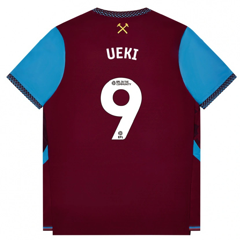 Danxen Kinderen Riko Ueki #9 Bordeaux Korenbloemblauw Thuisshirt Thuistenue 2026/27 T-Shirt